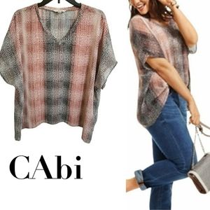 CAbi Sheer Boxy Top with Ombre Dot Print Women's Size Medium